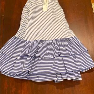 blue and white striped skirt with tags!